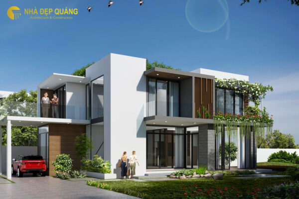 mẫu nhà vườn 2 tầng đơn giản