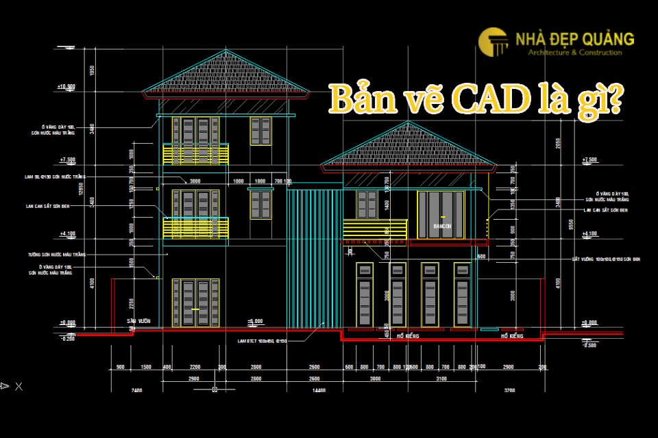 bản vẽ cad nhà phố 4x16m 2 tầng