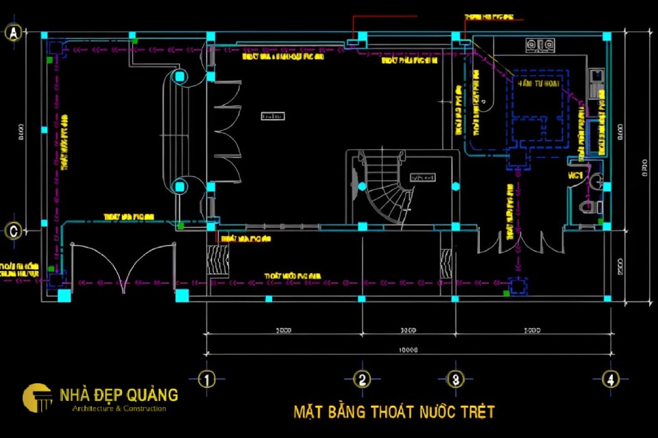 Bản vẽ nhà phố 4x16m 2 tầng thường có diện tích hẹp