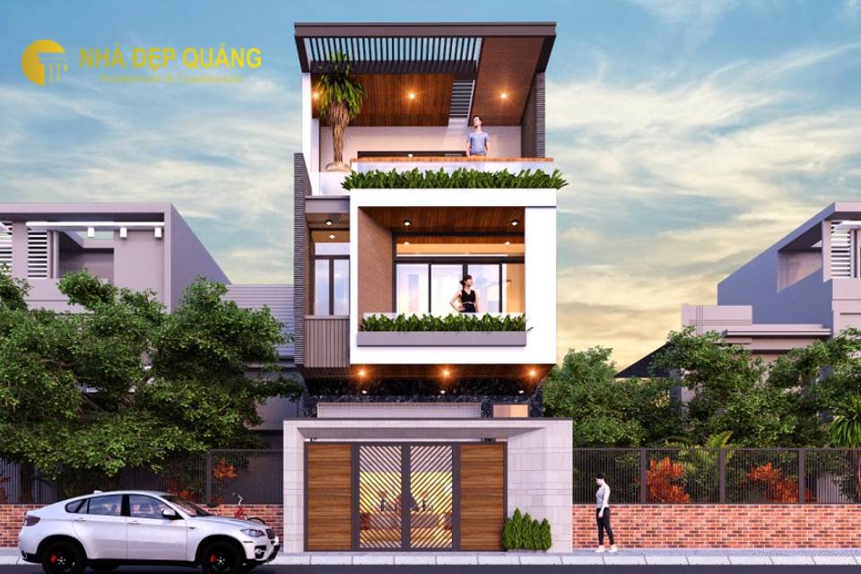 Mẫu mặt tiền nhà phố 6m 3 tầng đẹp, độc đáo và cuốn hút