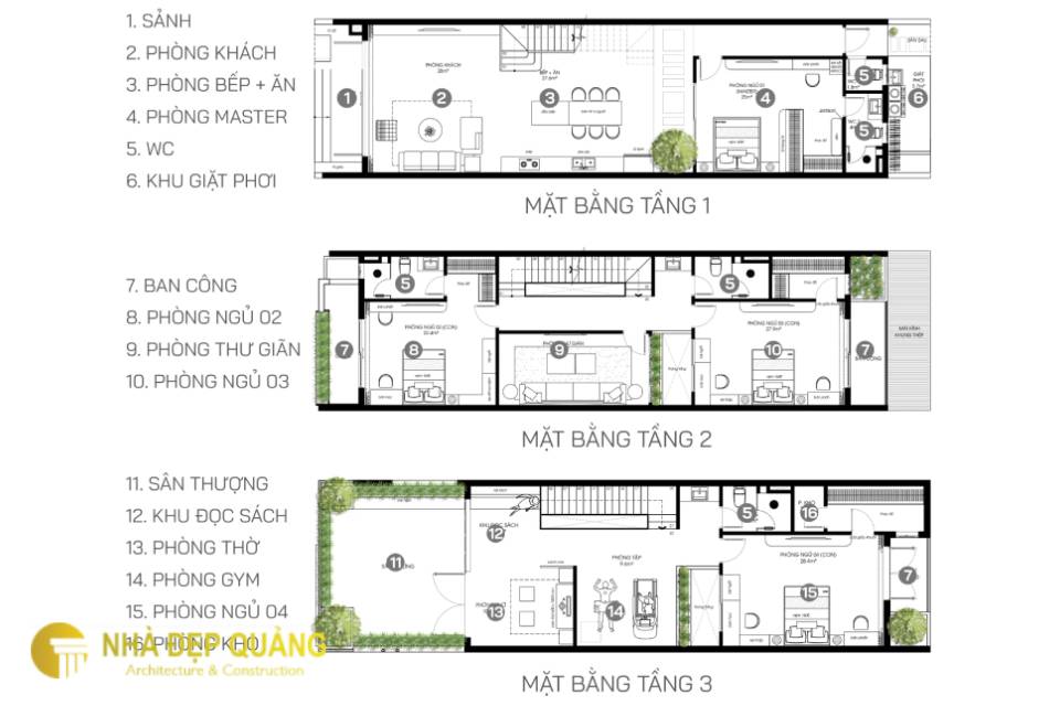 Mẫu mặt tiền nhà phố 6m 3 tầng hiện đại