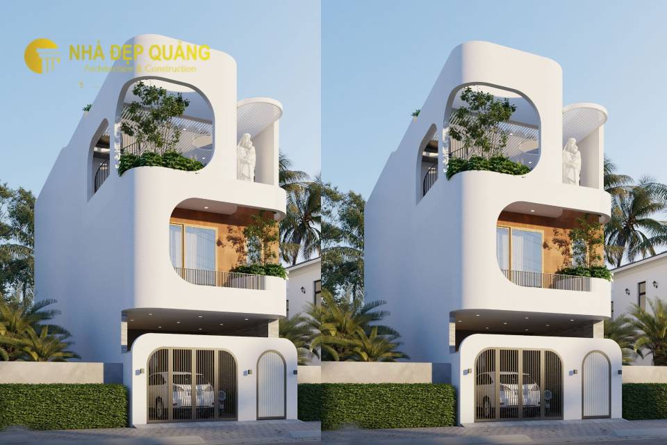 Mẫu mặt tiền nhà phố 6m 3 tầng đẹp, tiện nghi