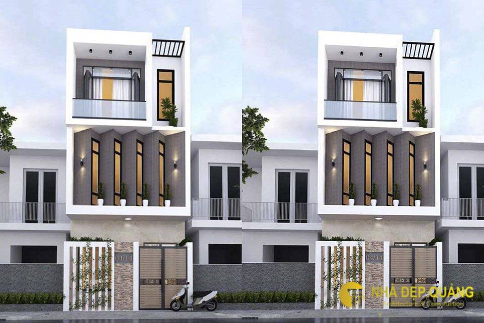 Mẫu nhà phố mặt tiền 6m 3 tầng thiết kế tối giản