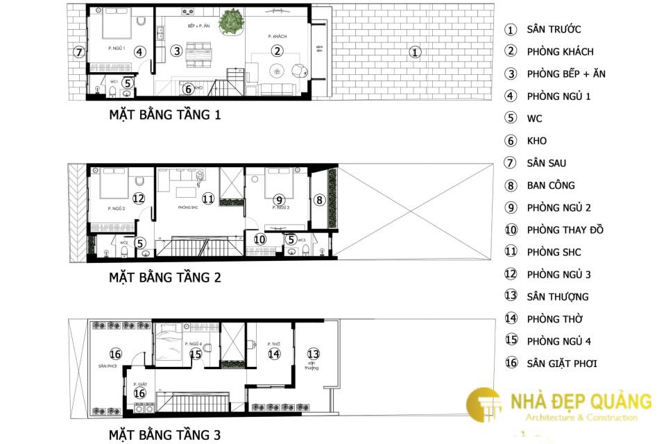 Mẫu nhà phố mặt tiền 6m 3 tầng thiết kế tối giản