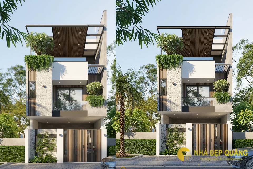 Mẫu mặt tiền nhà phố 6m 3 tầng đẹp, thanh lịch