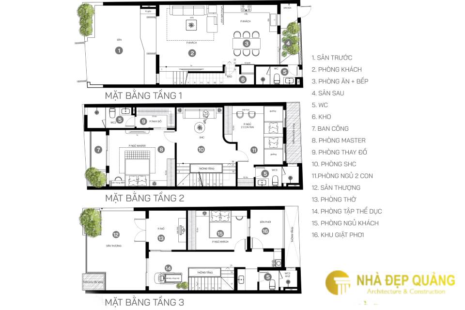 Mẫu mặt tiền nhà phố 6m 3 tầng đẹp, thanh lịch