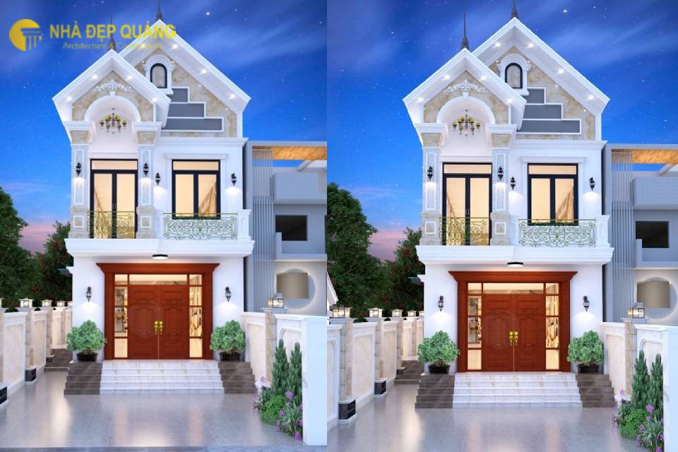 Mẫu nhà phố 2 tầng 5x15m mái Thái sang trọng