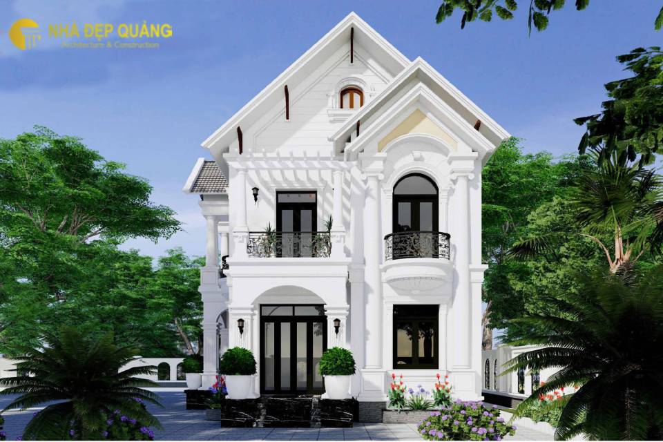 Mẫu nhà phố 2 tầng 5x15m mái Thái sang trọng