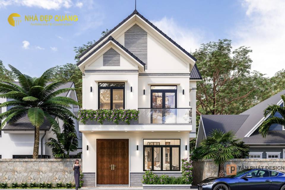 Mẫu nhà phố 2 tầng 5x15m mái Thái sang trọng