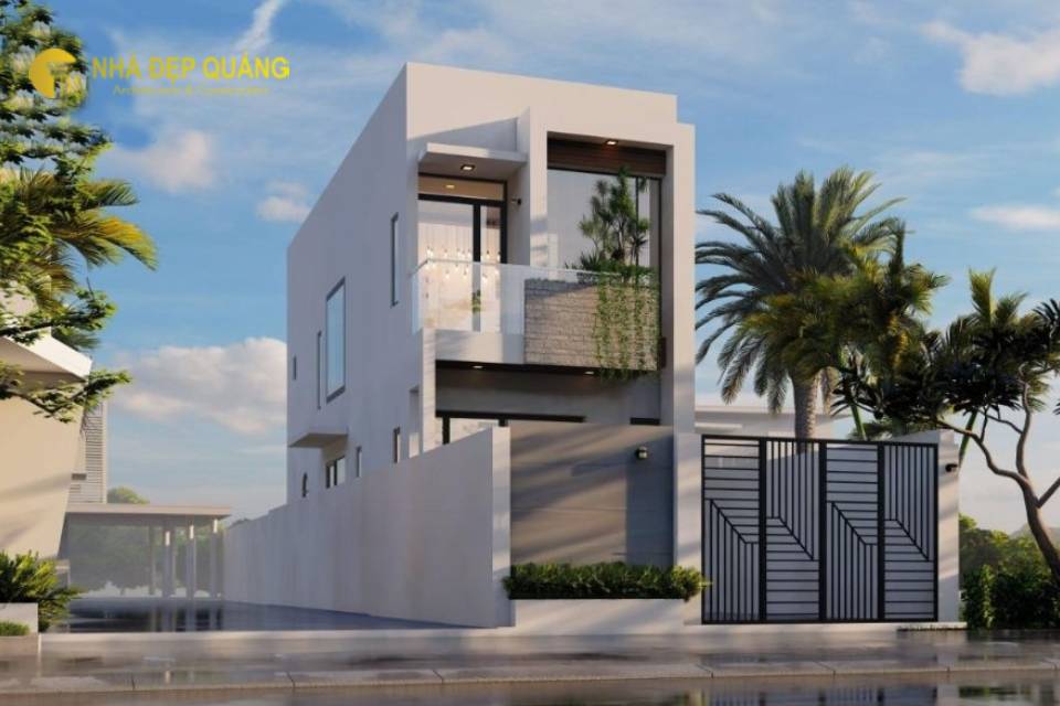 Mẫu nhà phố 2 tầng 5x15m mái bằng hiện đại