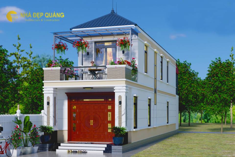 Mẫu nhà phố 2 tầng 5x15m mái Nhật tinh tế