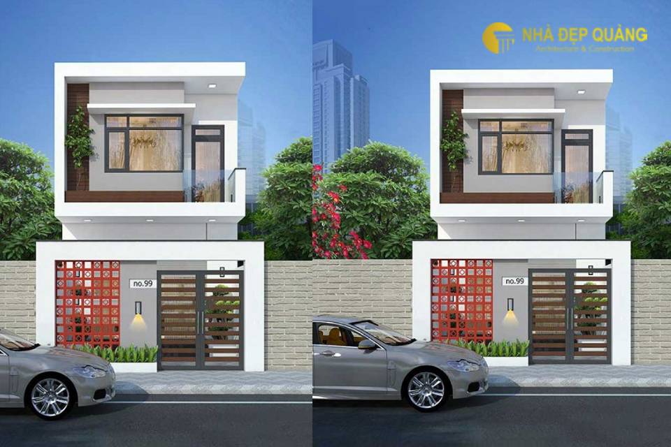 Mẫu nhà phố 2 tầng 5x15m với 2 phòng ngủ tiện lợi