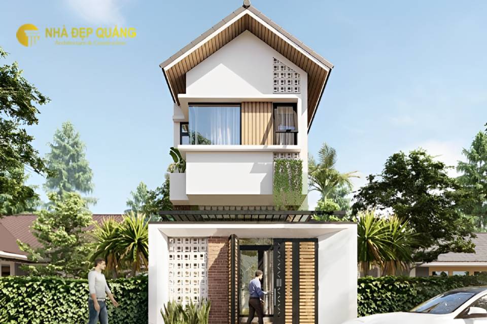 Mẫu thiết kế 5x15 2 tầng 3 phòng ngủ gạch bông gió