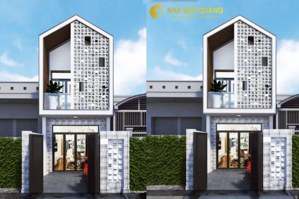 Mẫu thiết kế 5x15 2 tầng 3 phòng ngủ gạch bông gió