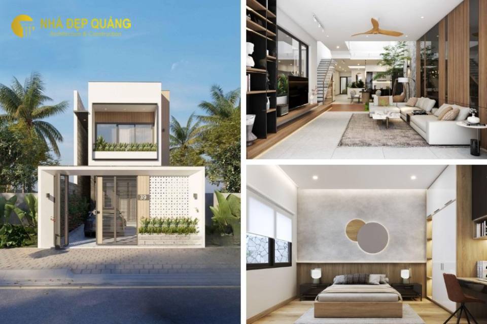 Mẫu nhà phố 2 tầng 5x15 phong cách hiện đại