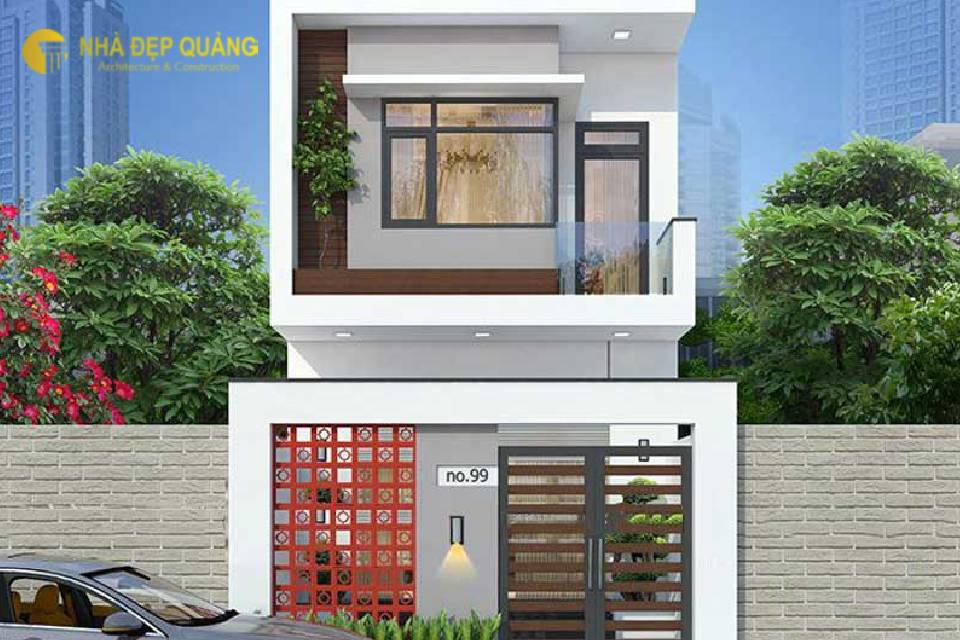 Mẫu nhà phố 2 tầng 5x15 phong cách tối giản thanh lịch