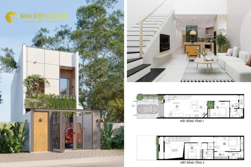 Mẫu nhà ống 2 tầng 5x15m đẹp ấn tượng