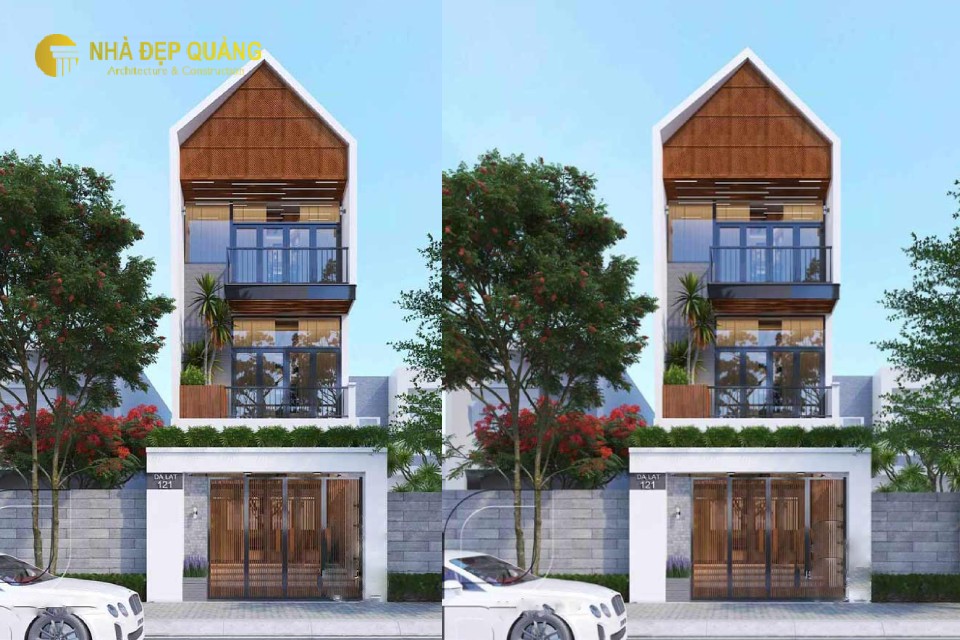 Mẫu nhà phố 2 tầng 1 tum kích thước 5x20m tiết kiệm không gian