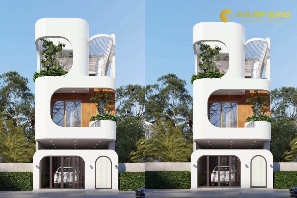 Một số mẫu thiết kế nhà phố 2 tầng 1 tum