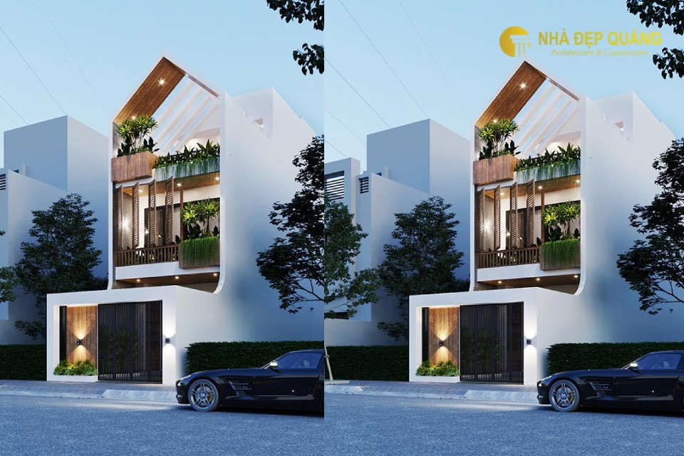 Một số mẫu thiết kế nhà phố 2 tầng 1 tum