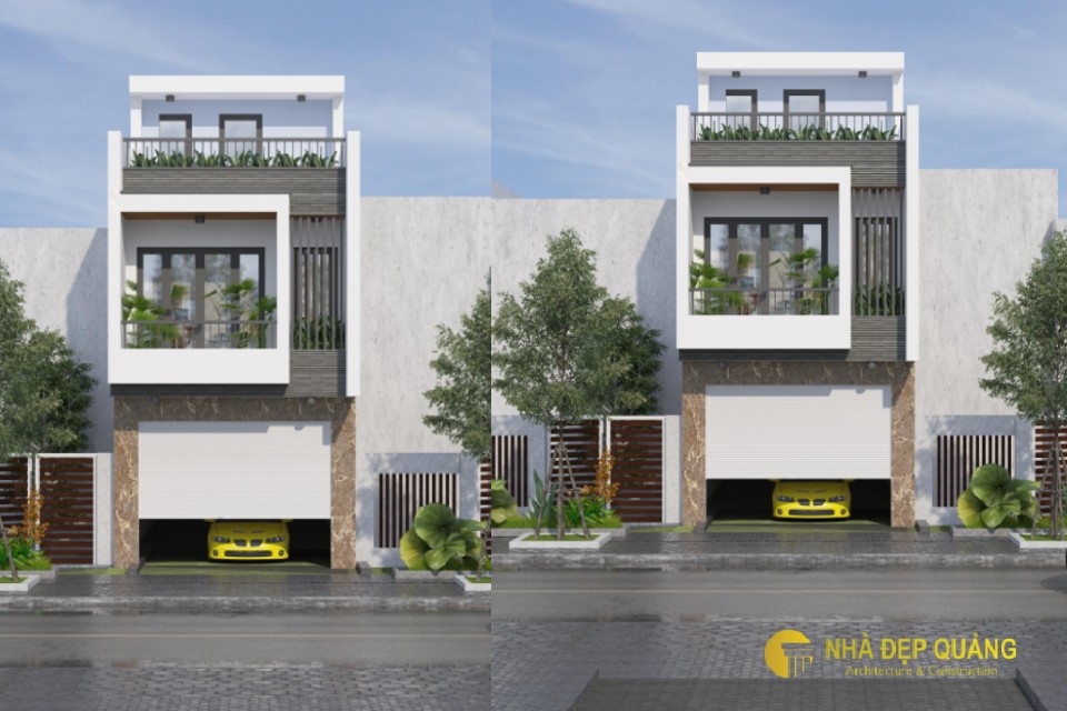 Một số mẫu thiết kế nhà phố 2 tầng 1 tum
