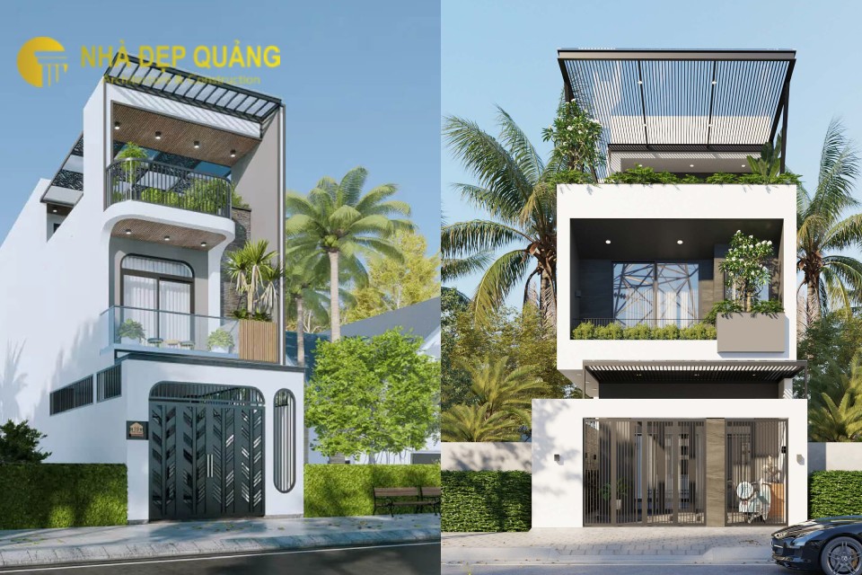 Mẫu nhà phố 2 tầng 1 tum
