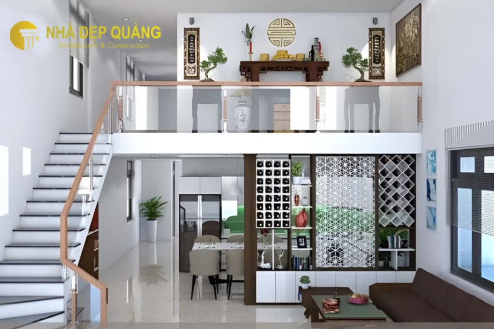 Nhà phố 2 tầng có gác lửng