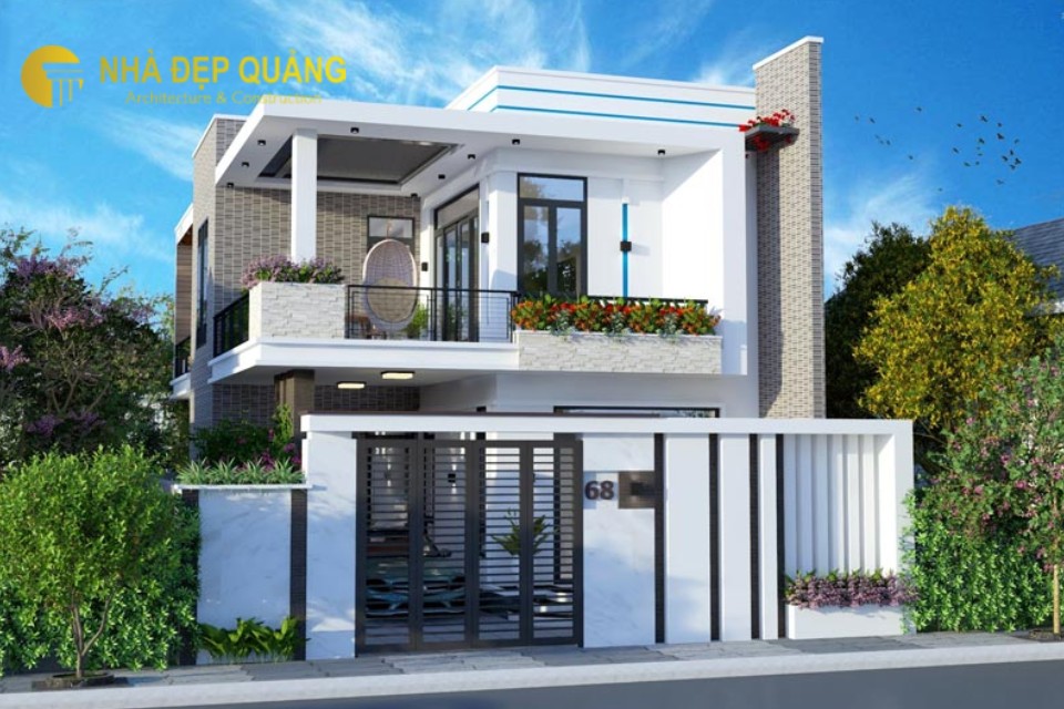 Nhà phố 2 tầng mái bằng