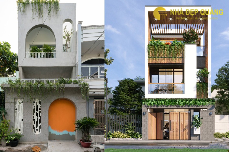 Nhà Đẹp Quảng mang đến những ý tưởng thiết kế nhà phố 2 tầng độc đáo và đa dạng