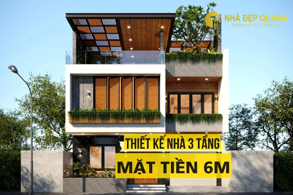 Mặt tiền nhà phố 6m 3 tầng