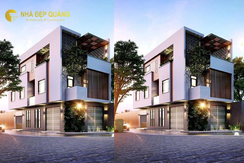 Mẫu nhà phố 3 tầng 2 mặt tiền đẹp