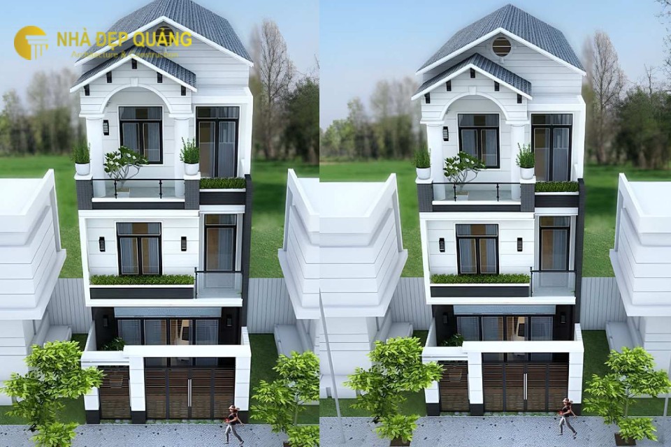 Mẫu nhà phố 3 tầng mái thái