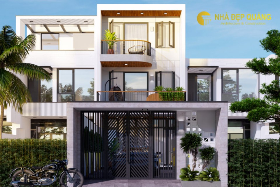 Nhà phố đẹp 3 tầng mái bằng