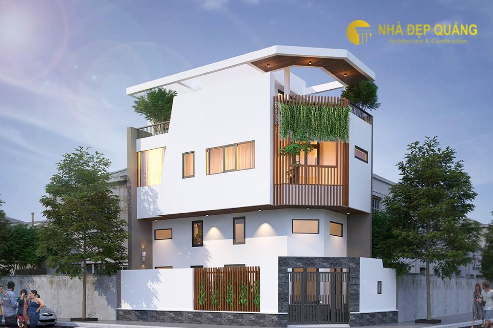 Mẫu nhà phố 3 tầng có gác lửng