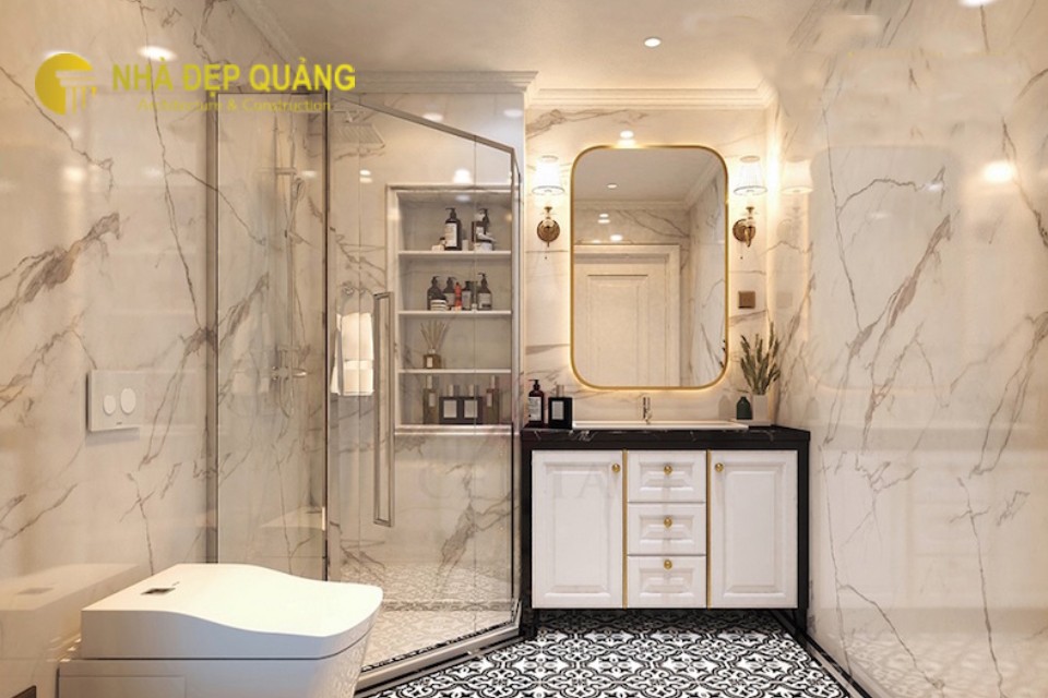 Nội thất WC nhà phố tân cổ điển 2 tầng