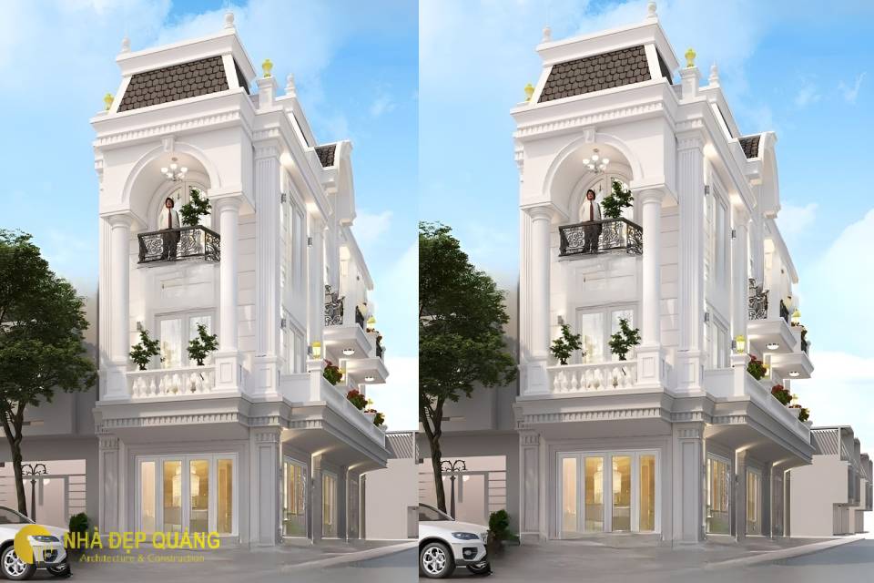 Mẫu nhà 3 tầng tân cổ điển kích thước 5x20m