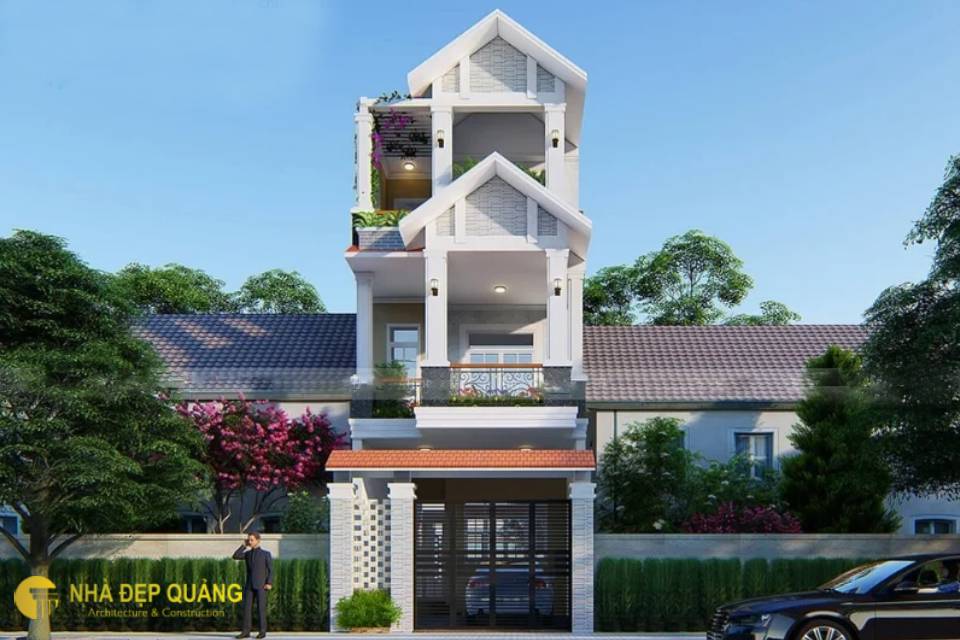 Mẫu nhà 3 tầng tân cổ điển mặt tiền 5m