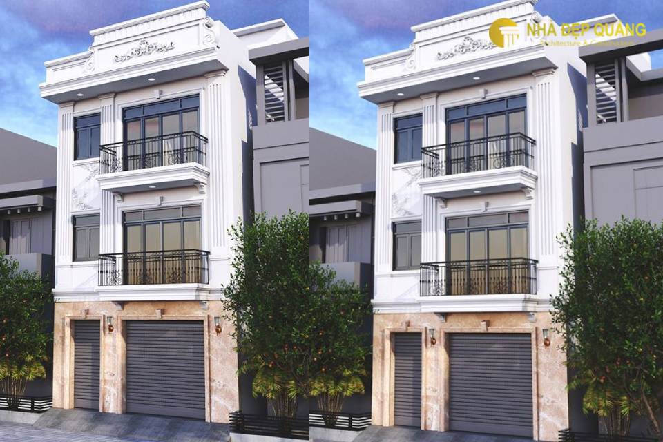 Mẫu nhà 3 tầng tân cổ điển mặt tiền 6m