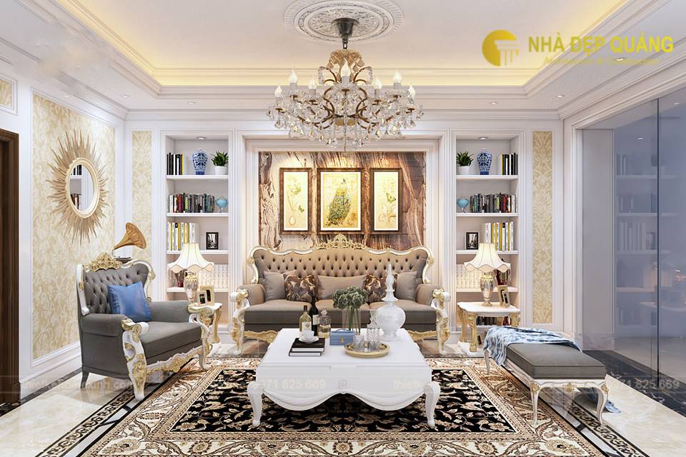 Phân chia không gian hợp lý cho nhà tân cổ điển 3 tầng
