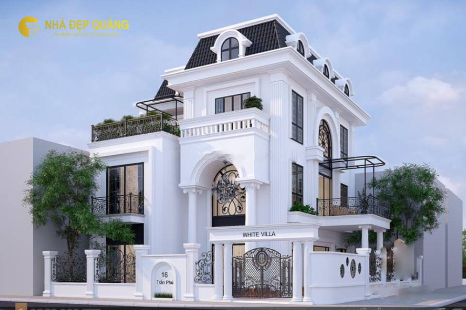 Mẫu nhà 3 tầng tân cổ điển với 2 mặt tiền