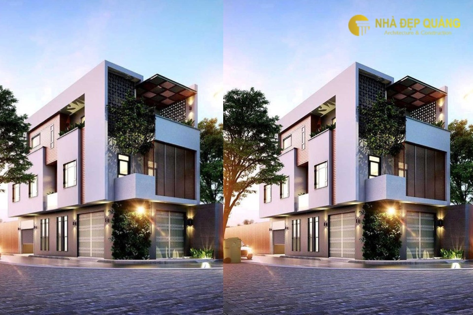Mẫu nhà phố 2 mặt tiền 3 tầng