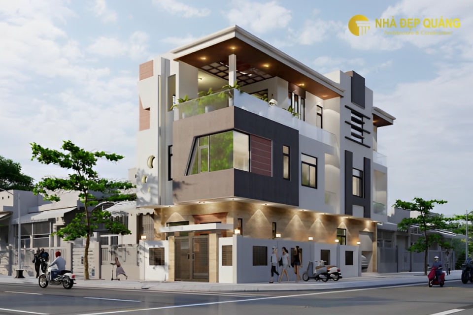 Mẫu nhà phố 2 mặt tiền 3 tầng