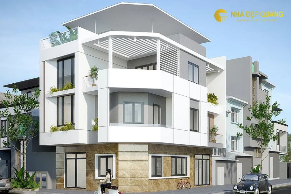 Mẫu nhà phố 2 mặt tiền 3 tầng
