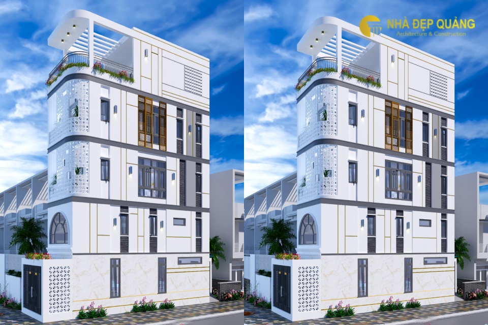 Mẫu nhà phố 2 mặt tiền 4 tầng