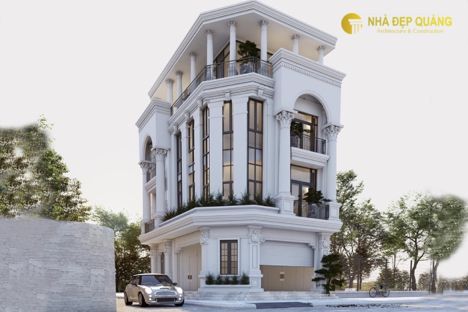 Mẫu nhà phố 2 mặt tiền tân cổ điển