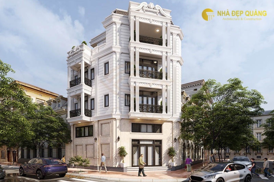 Mẫu nhà phố 2 mặt tiền tân cổ điển
