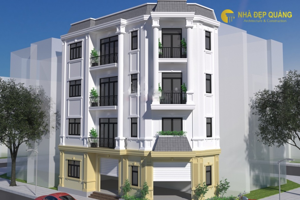 Mẫu nhà phố 2 mặt tiền tân cổ điển