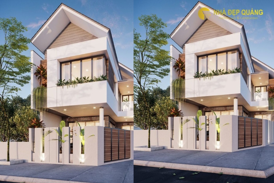 Mẫu nhà phố 2 mặt tiền mái Thái