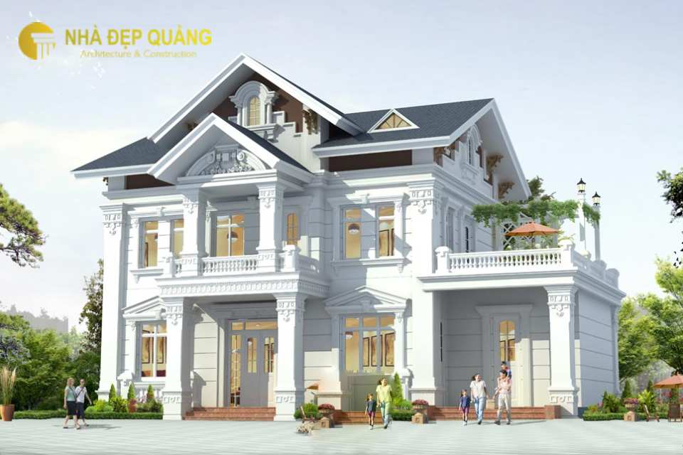 Mẫu biệt thự phố 2 tầng mái thái 5x20m