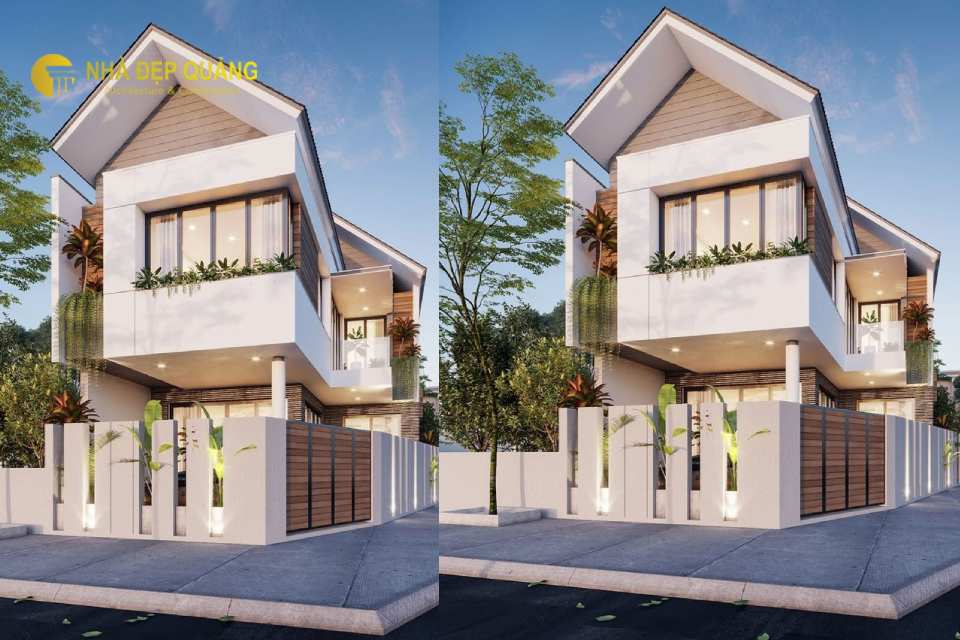 Mẫu nhà phố 2 tầng mái thái 5x20m 2 mặt tiền